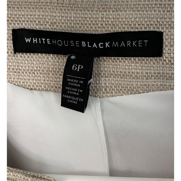 White House Black Market Womens 3Q Sleeve Natural Suit Jacket Size 6P 7817 - Picture 2 of 11
